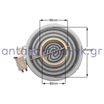 Εστία κεραμική διπλή 1700 / 400watt 220volt Φ200+95mm με 5 άκρα