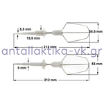 Αναδευτήρες μίξερ MOULINEX σετ 2 τεμαχίων 394, 396, 997, Major