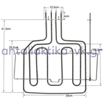 Resistance with grill upper kitchen oven PITSOS 2800watt, 220volt