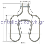 Αντίσταση με χάντρες κάτω φούρνου  GORENJE / KORTING / CANDY 1100W 220V 109807